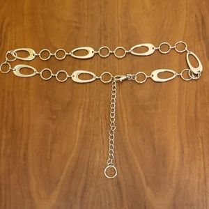 Silver tone chain belt
